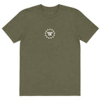 "Be Grateful. Work Hard. Live Free." Tee Military Green