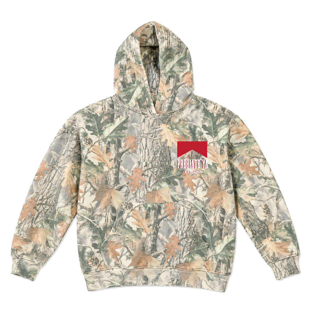 "Smokin' Stallion" Heavyweight Hoodie Wood Camo