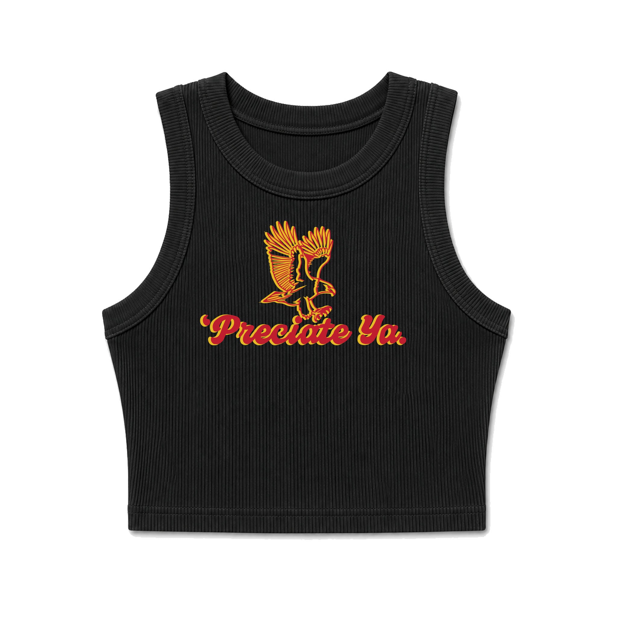 "Free Bird" Crop Tank Black