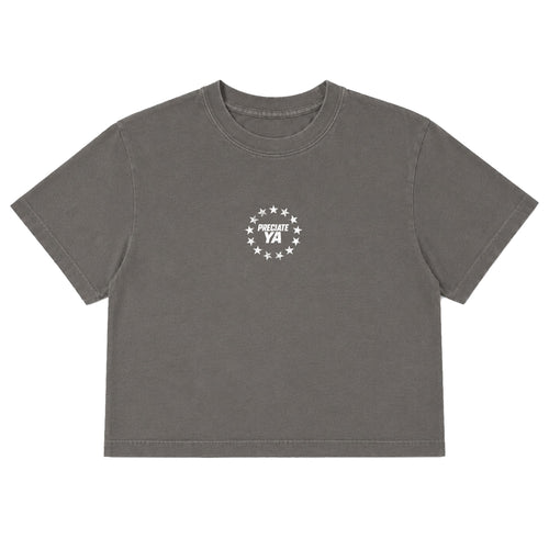 "Eagle" Crop Tee Charcoal Gray