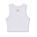 "Free Bird" Crop Tank White