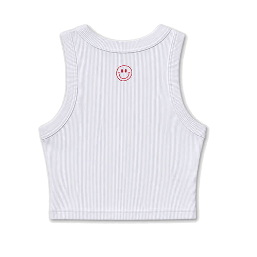 "Free Bird" Crop Tank White