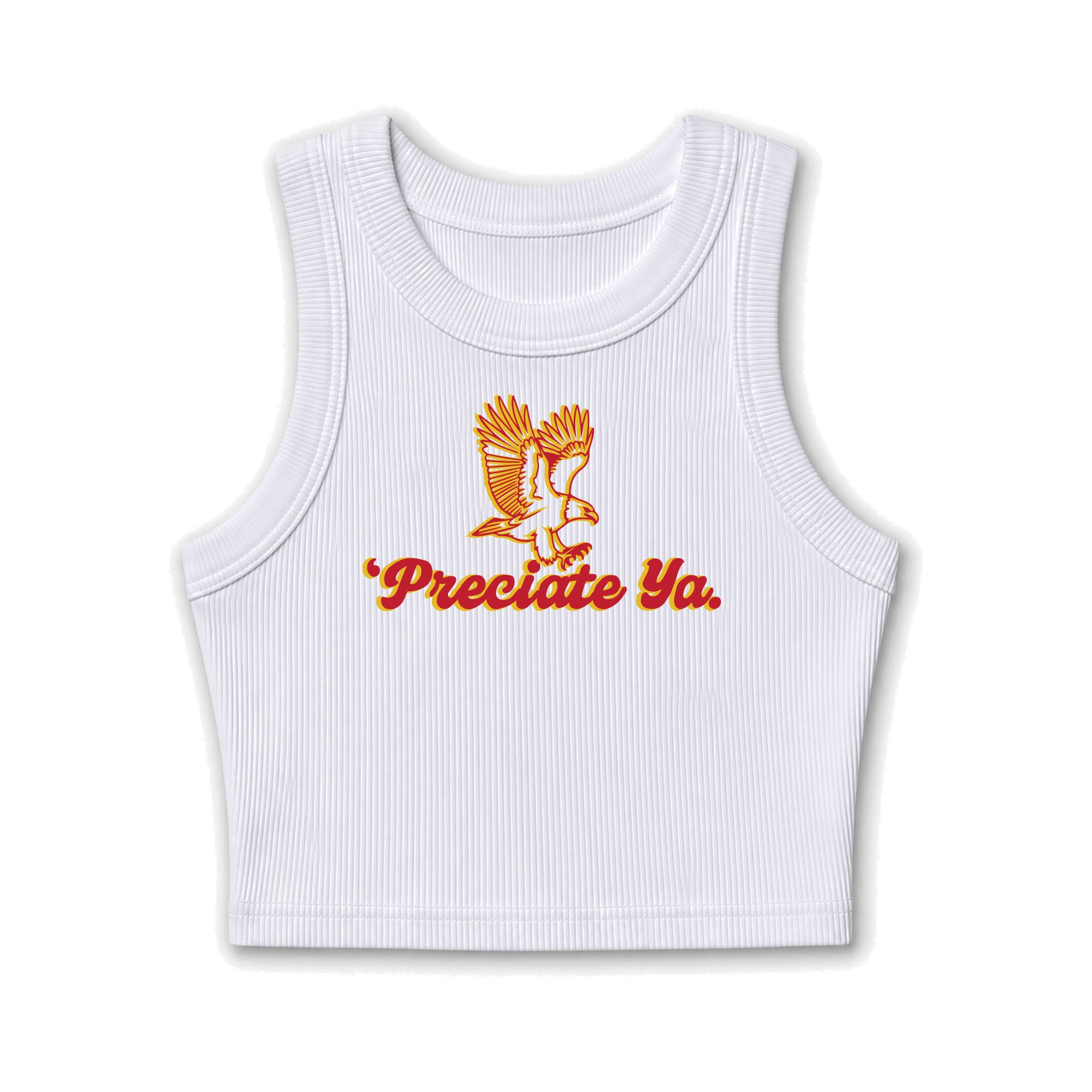 "Free Bird" Crop Tank White
