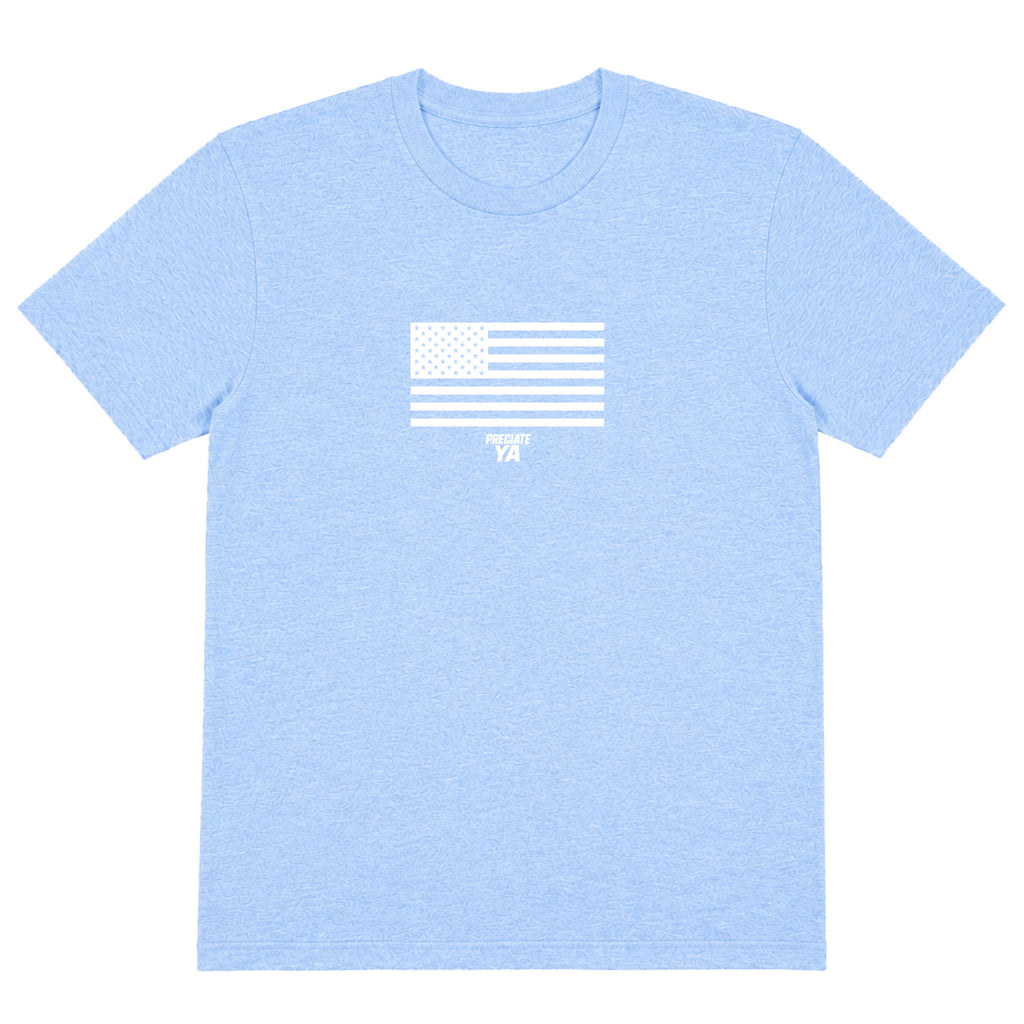 "Flag" Tee Heather Carolina Blue