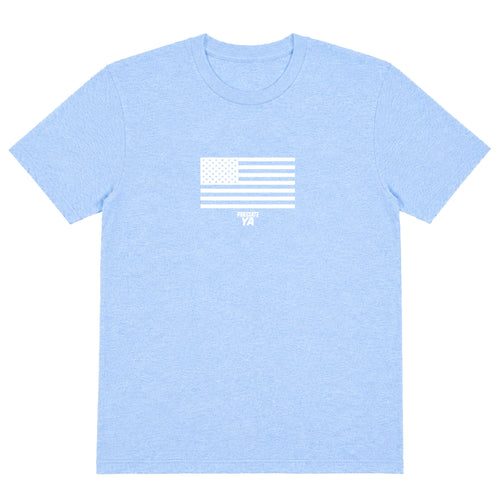 "Flag" Tee Heather Carolina Blue