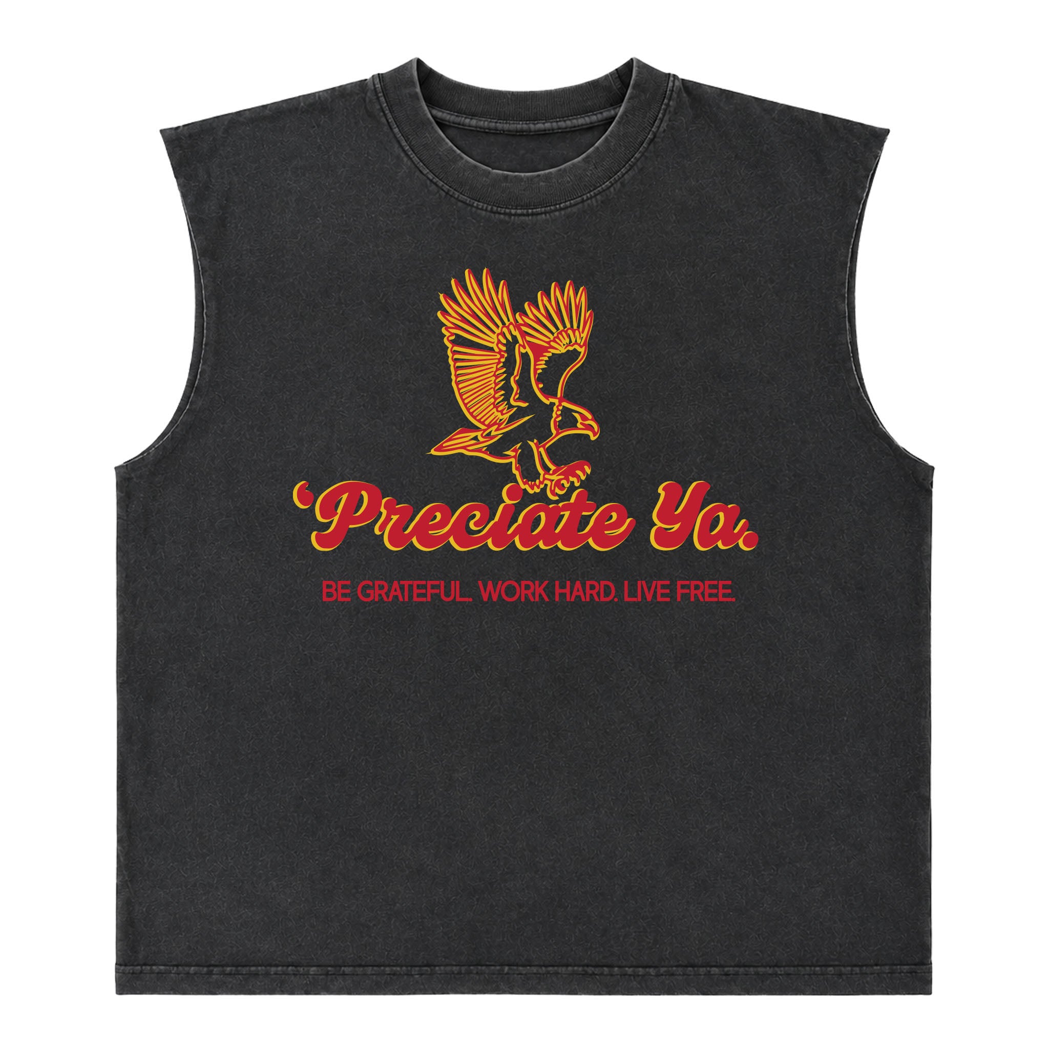 "Free Bird" Muscle Tee Vintage Black Heavyweight