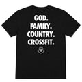 "God. Family. Country. CrossFit." Tee Black