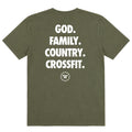 "God. Family. Country. CrossFit." Tee Military Green