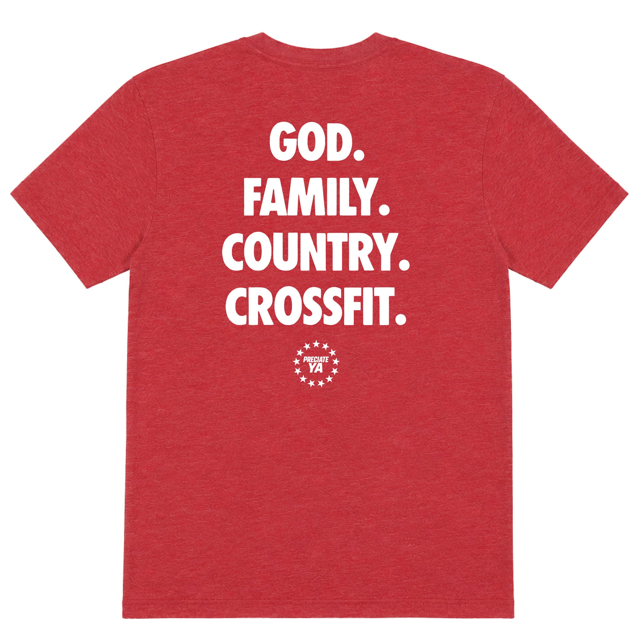 "God. Family. Country. CrossFit." Tee Red