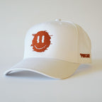 "Happy Face" Snapback White/Texas Orange