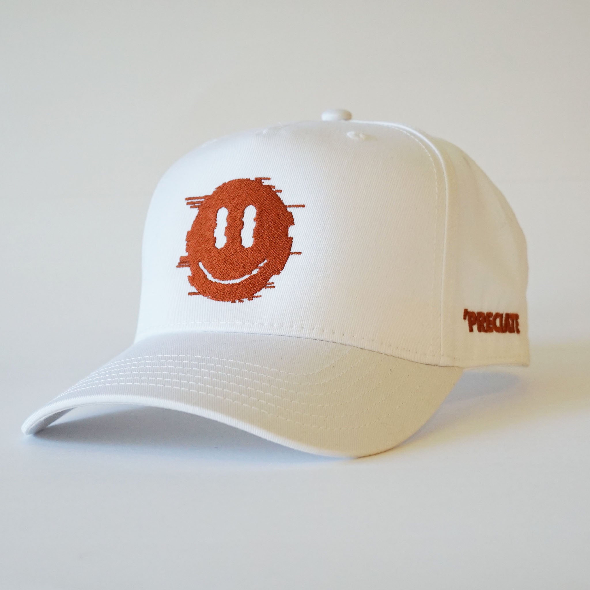 "Happy Face" Snapback White/Texas Orange