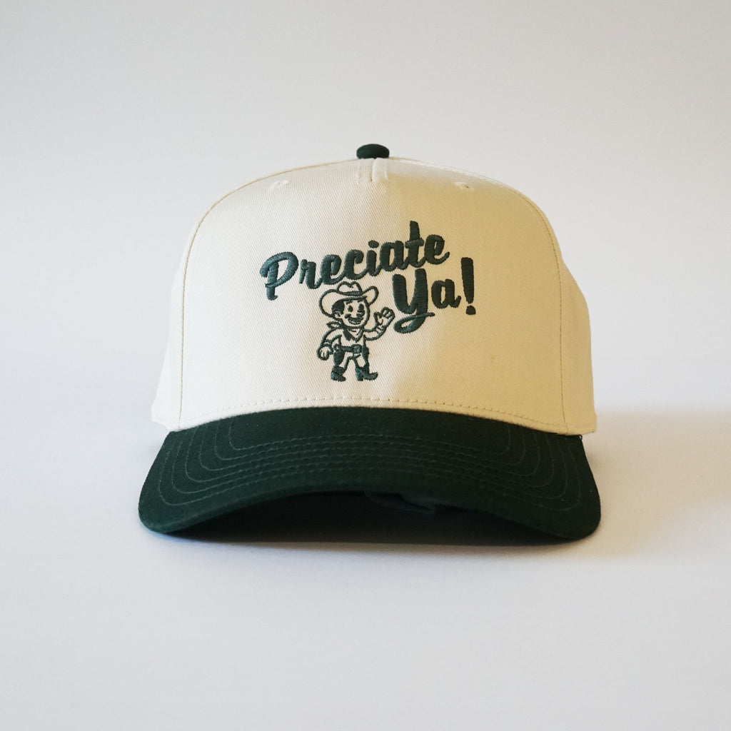 "Howdy" Snapback Natural/Dark Green