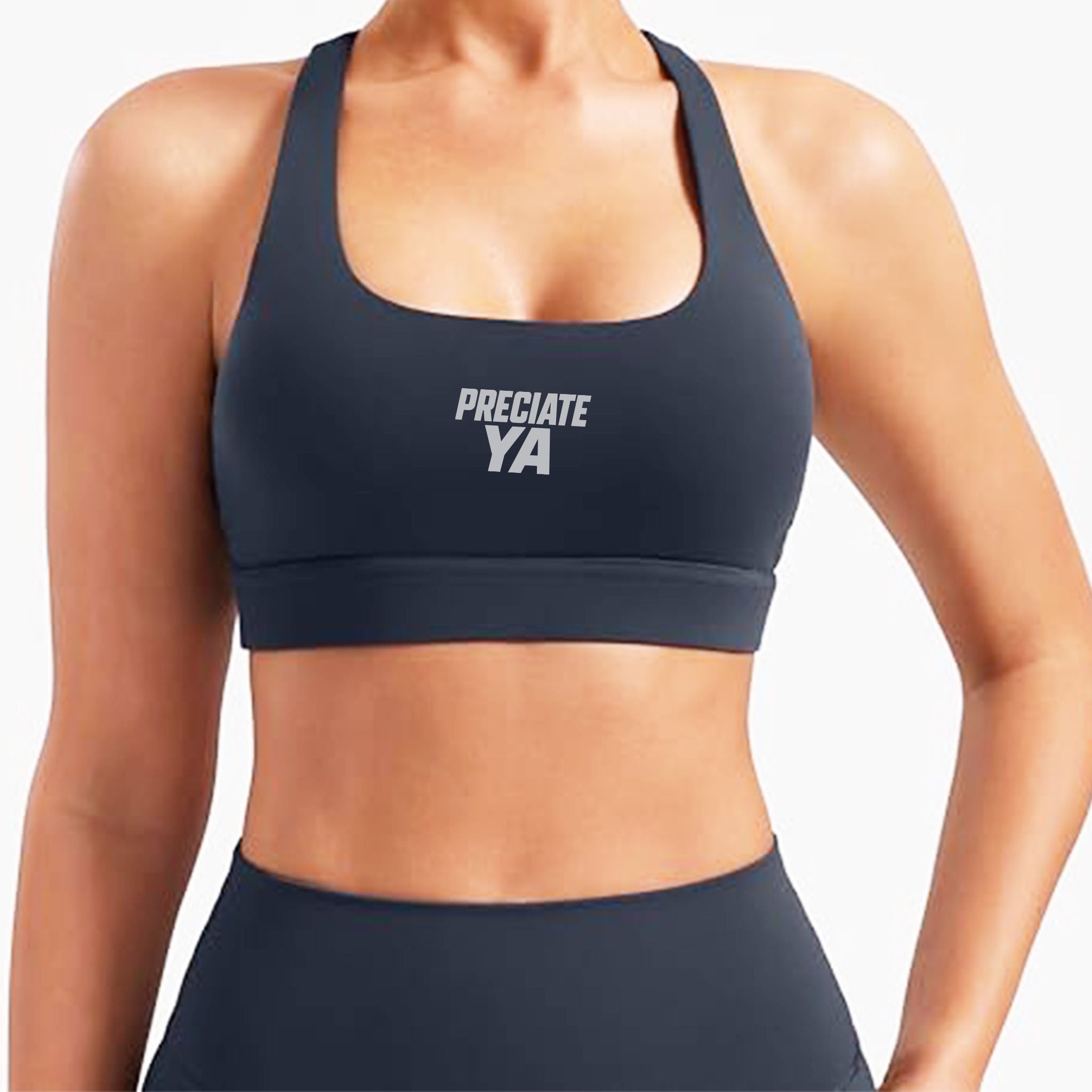 PRECIATE YA Sports Bra Navy Blue