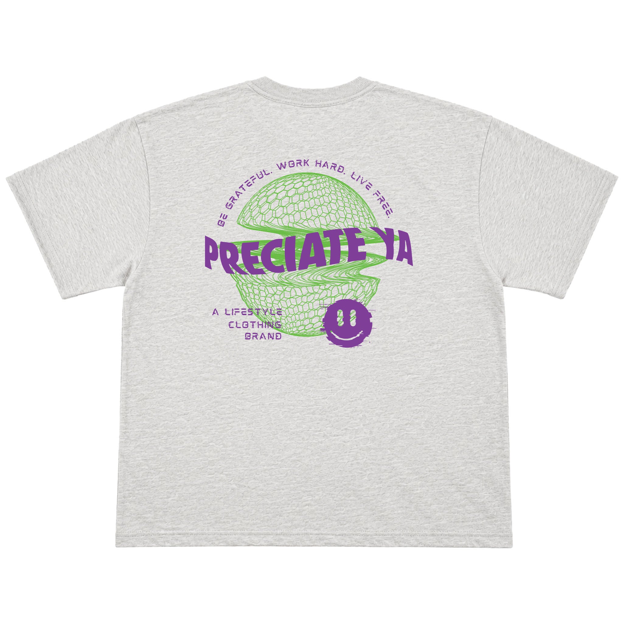 "Neon Sphere" Tee Heather Grey Heavyweight
