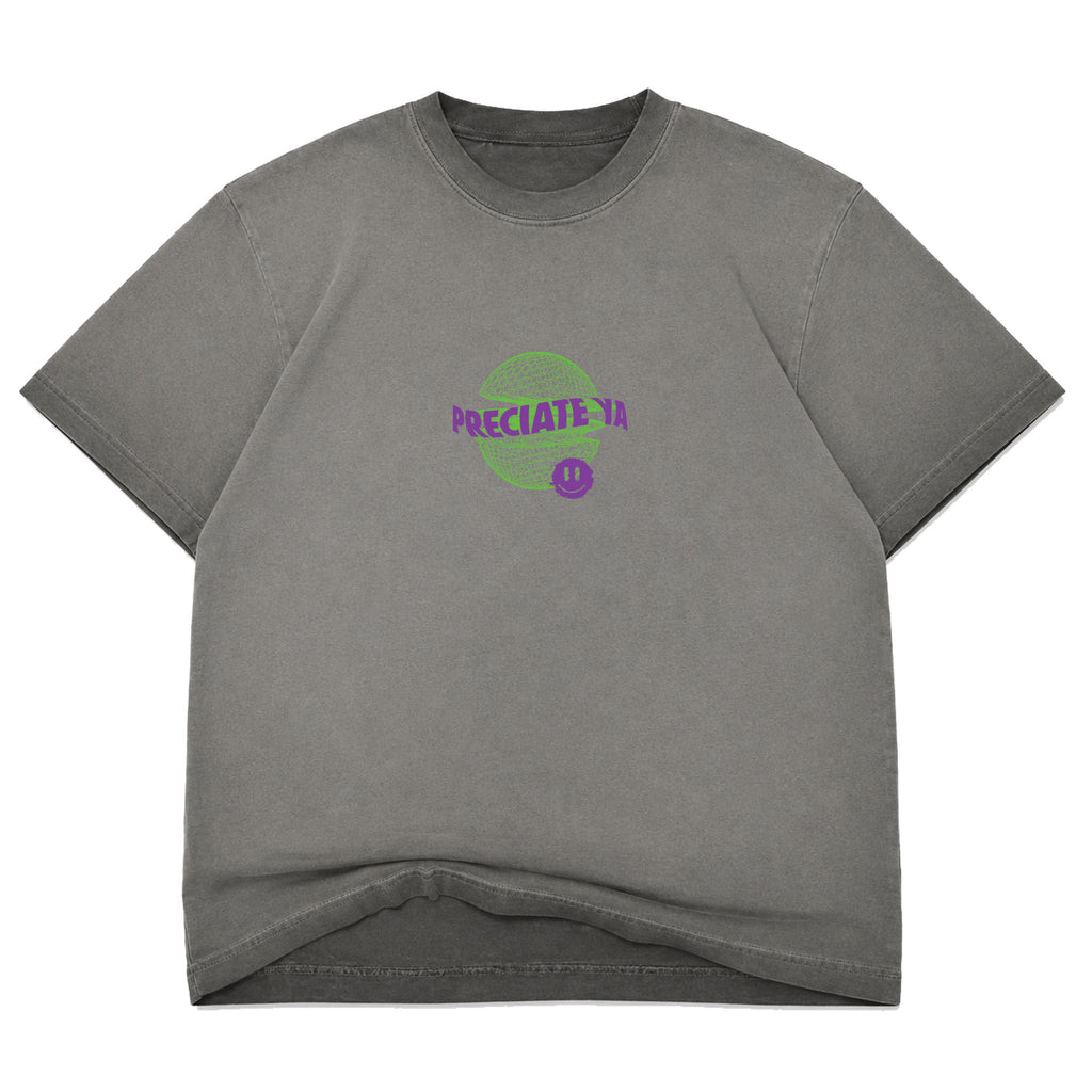 "Neon Sphere" Tee Charcoal Fade Heavyweight