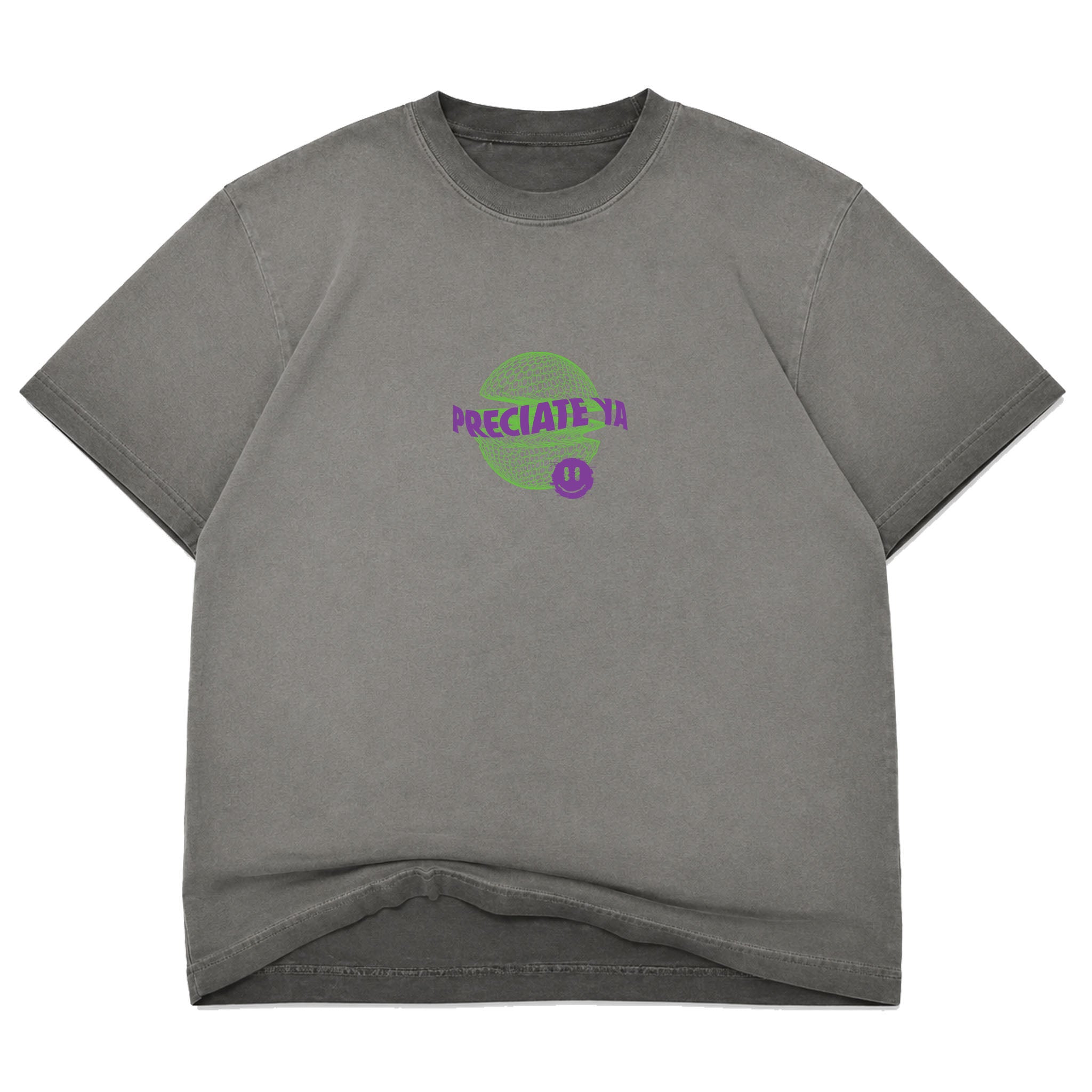 "Neon Sphere" Tee Charcoal Fade Heavyweight