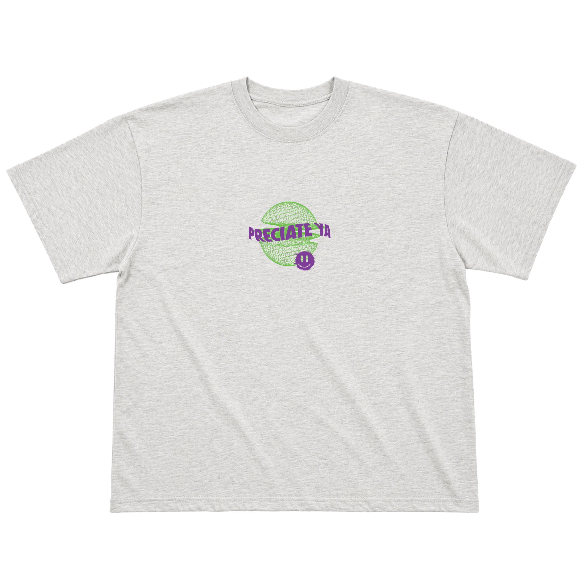 "Neon Sphere" Tee Heather Grey Heavyweight