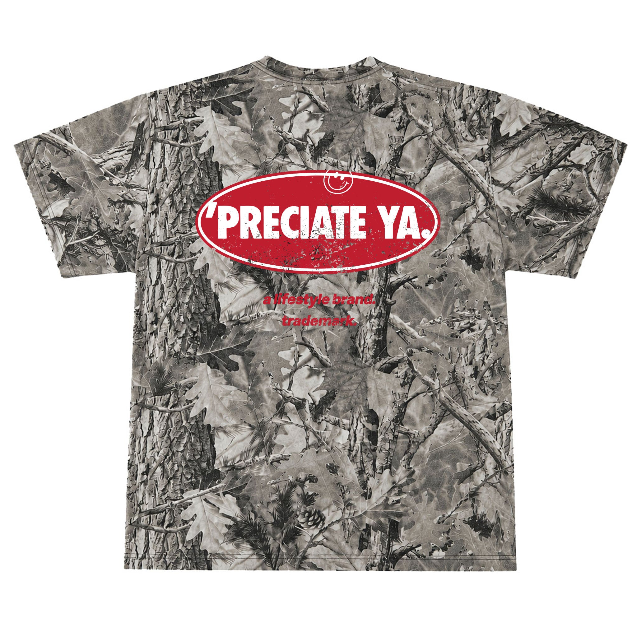 "Open Road" Tee Gray Wood Camo Heavyweight