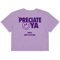 "Smiley Face" Crop Tee Orchid Purple