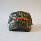 "PRECIATE YA." Snapback Camo/Hunter Orange