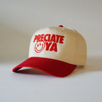 "Smiley Face" Snapback Natural/Red