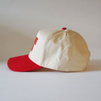 "Smiley Face" Snapback Natural/Red