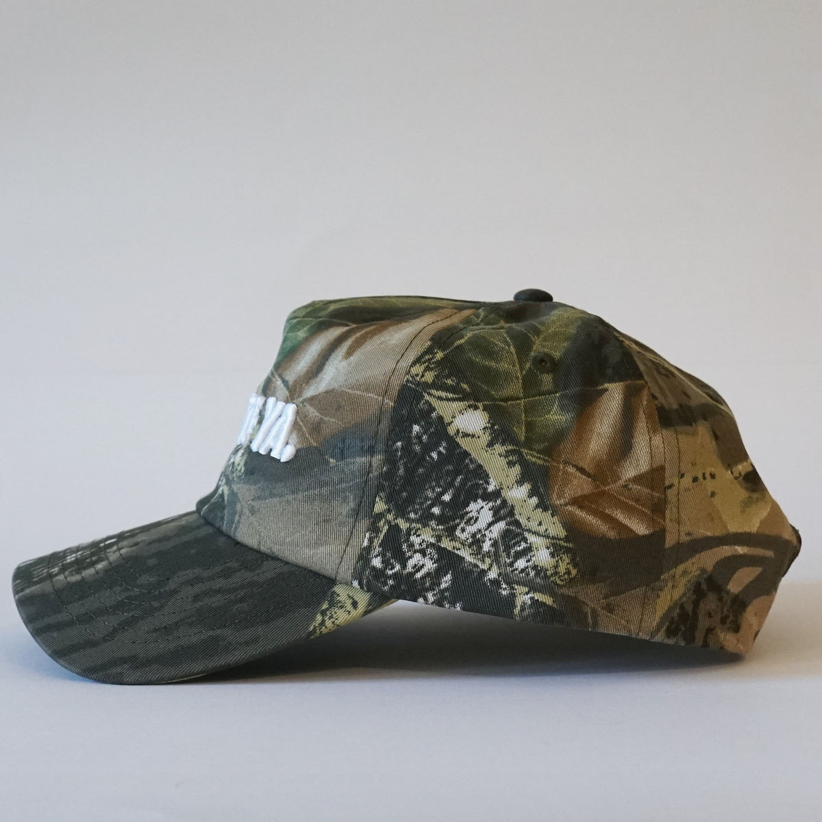 "PRECIATE YA." Snapback Tree Camo/White